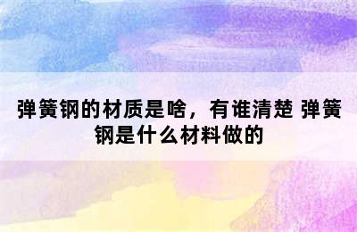 弹簧钢的材质是啥，有谁清楚 弹簧钢是什么材料做的